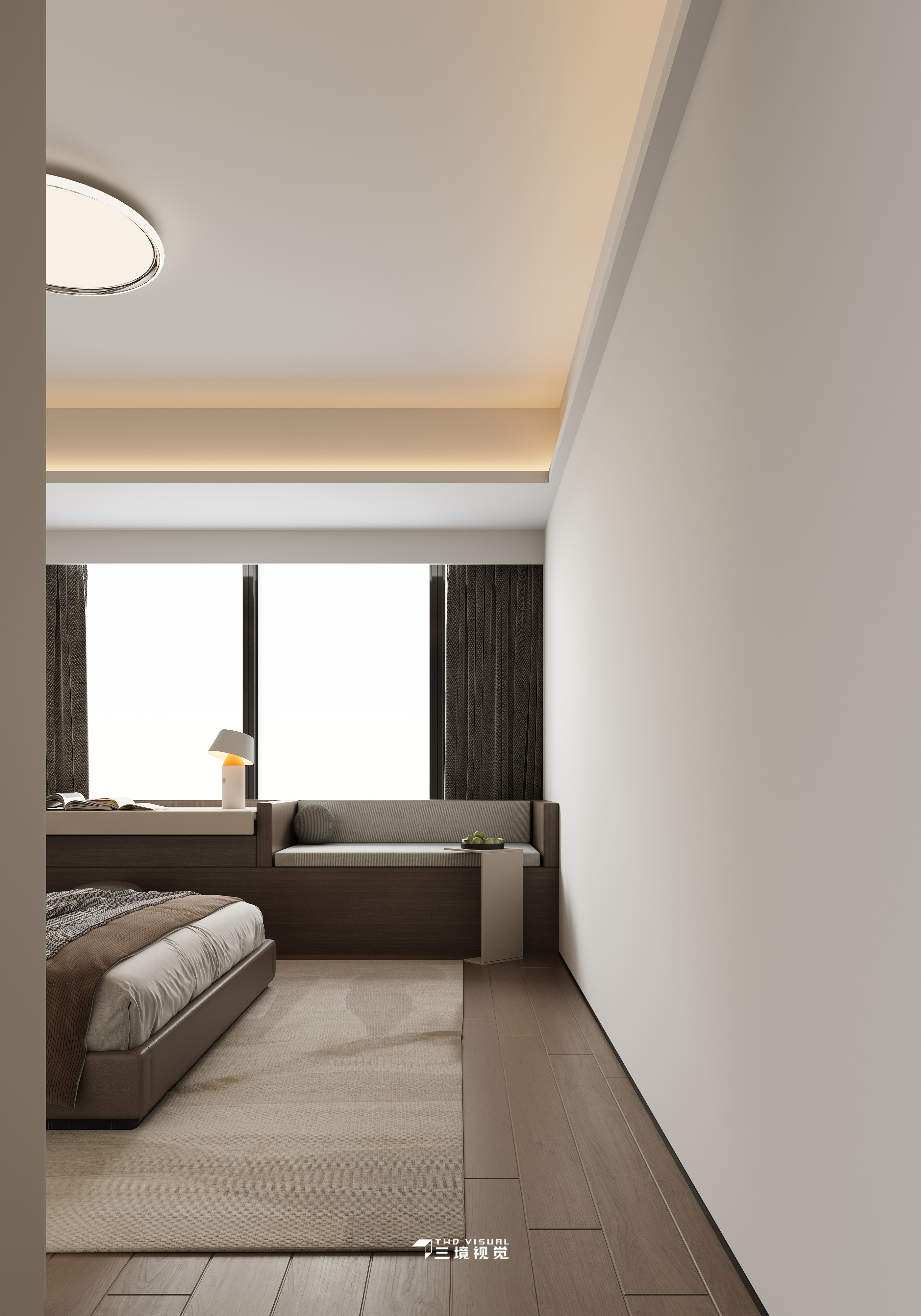 住宅-现代客厅卧室小户型设计-8