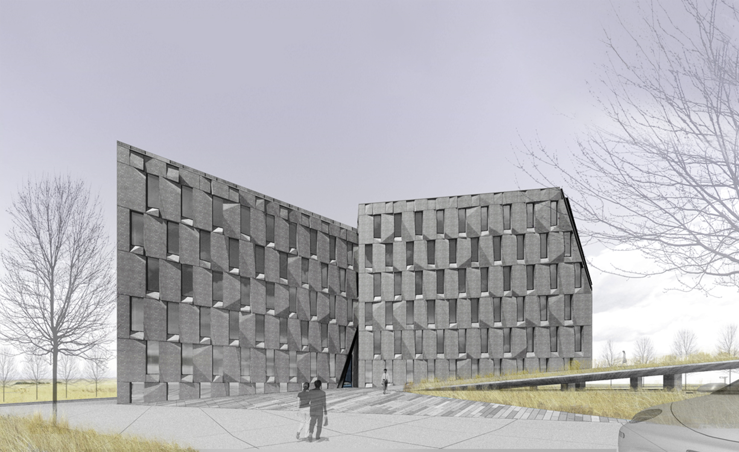 鄂尔多斯旋转立方体办公楼-23