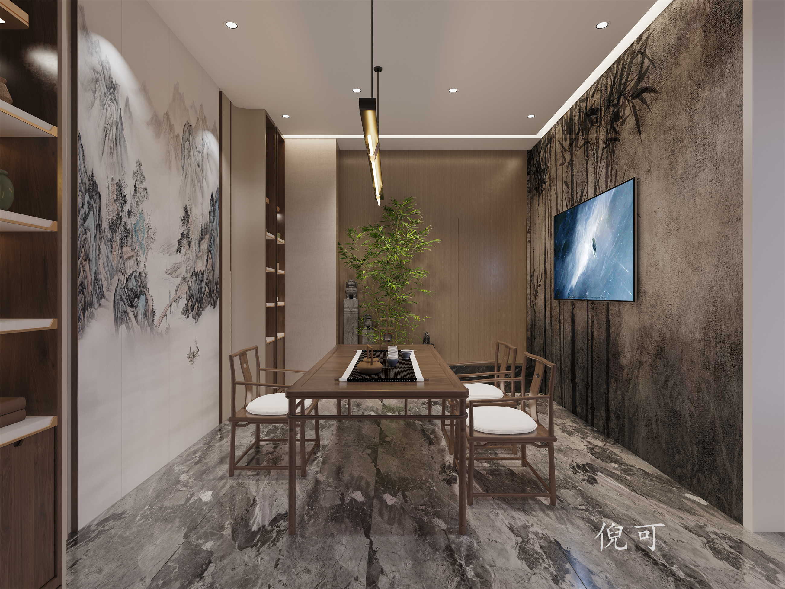 新中式|大气沉稳办公室设计-1