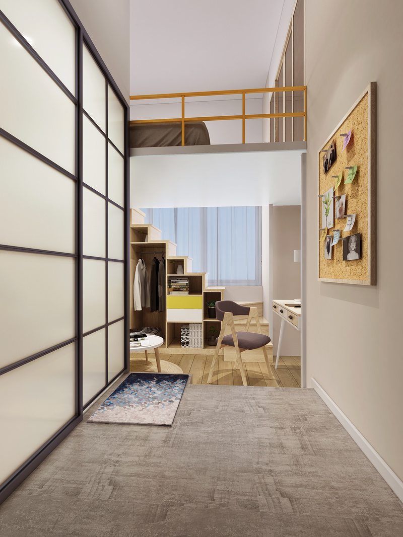 9m²深圳公寓设计 | 活力橙、深林绿、少女粉-11