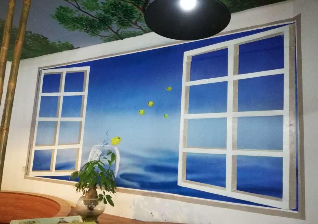 
湖南株洲室内背景墙墙绘 -7