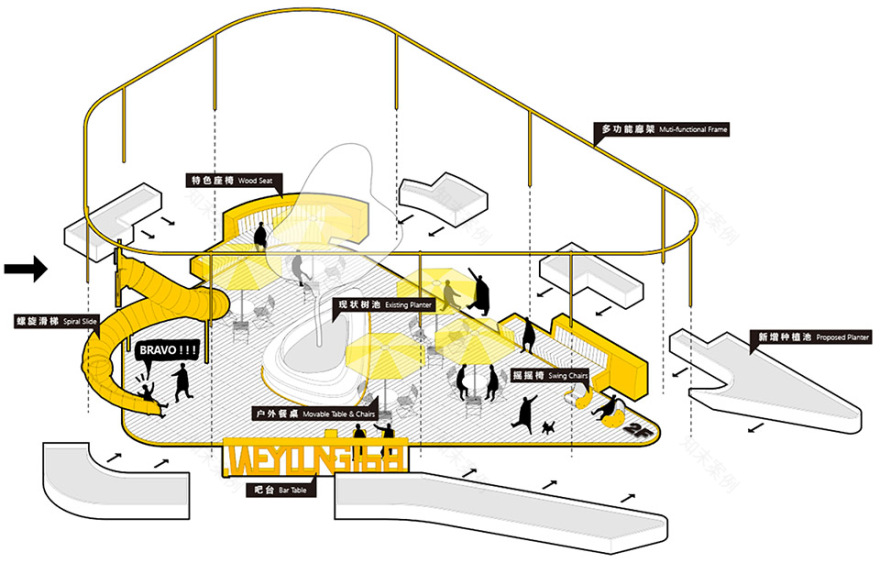 西安未央168商业街区露台改造丨中国西安丨原筑景观-11