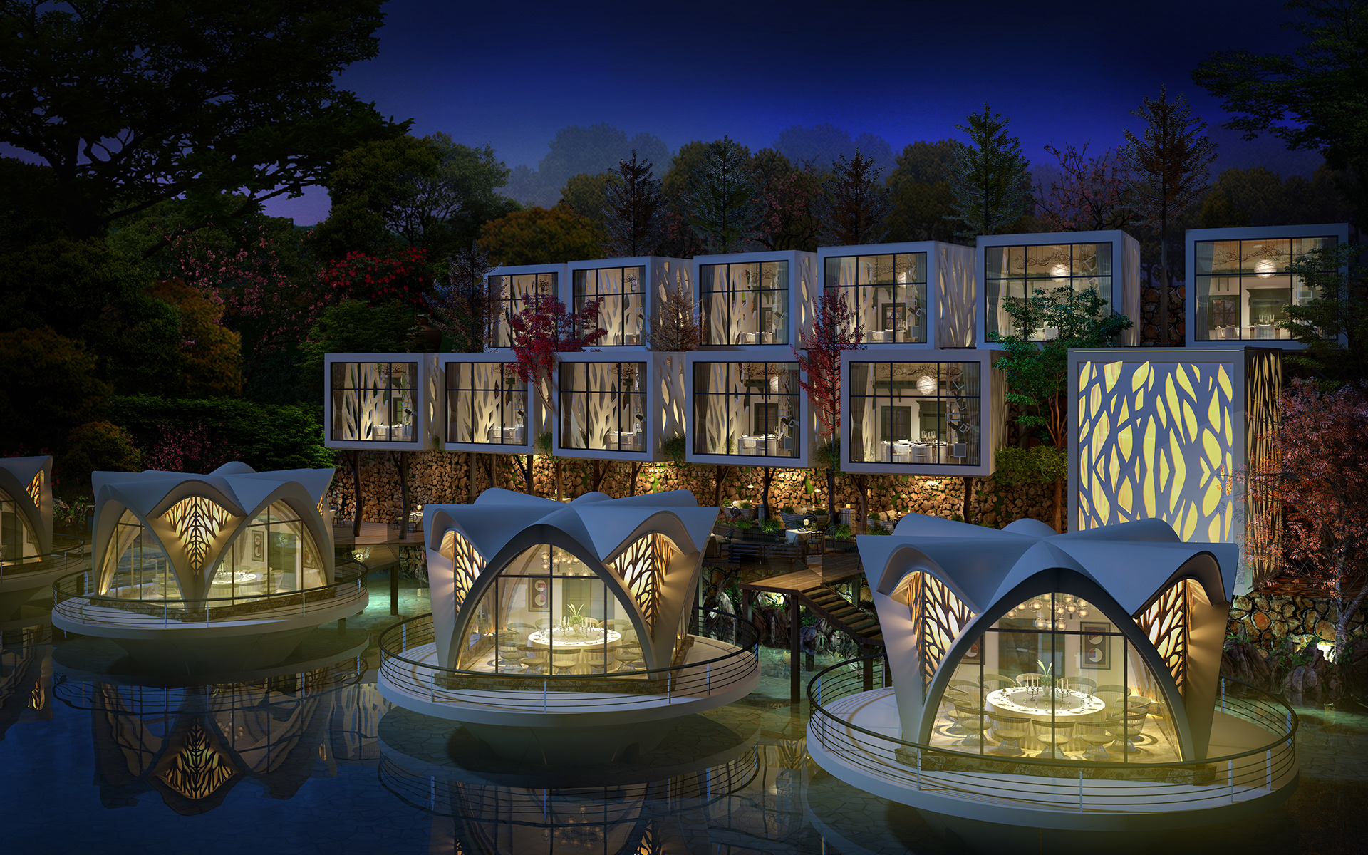 湖边的森林餐厅设计丨中国成都-2