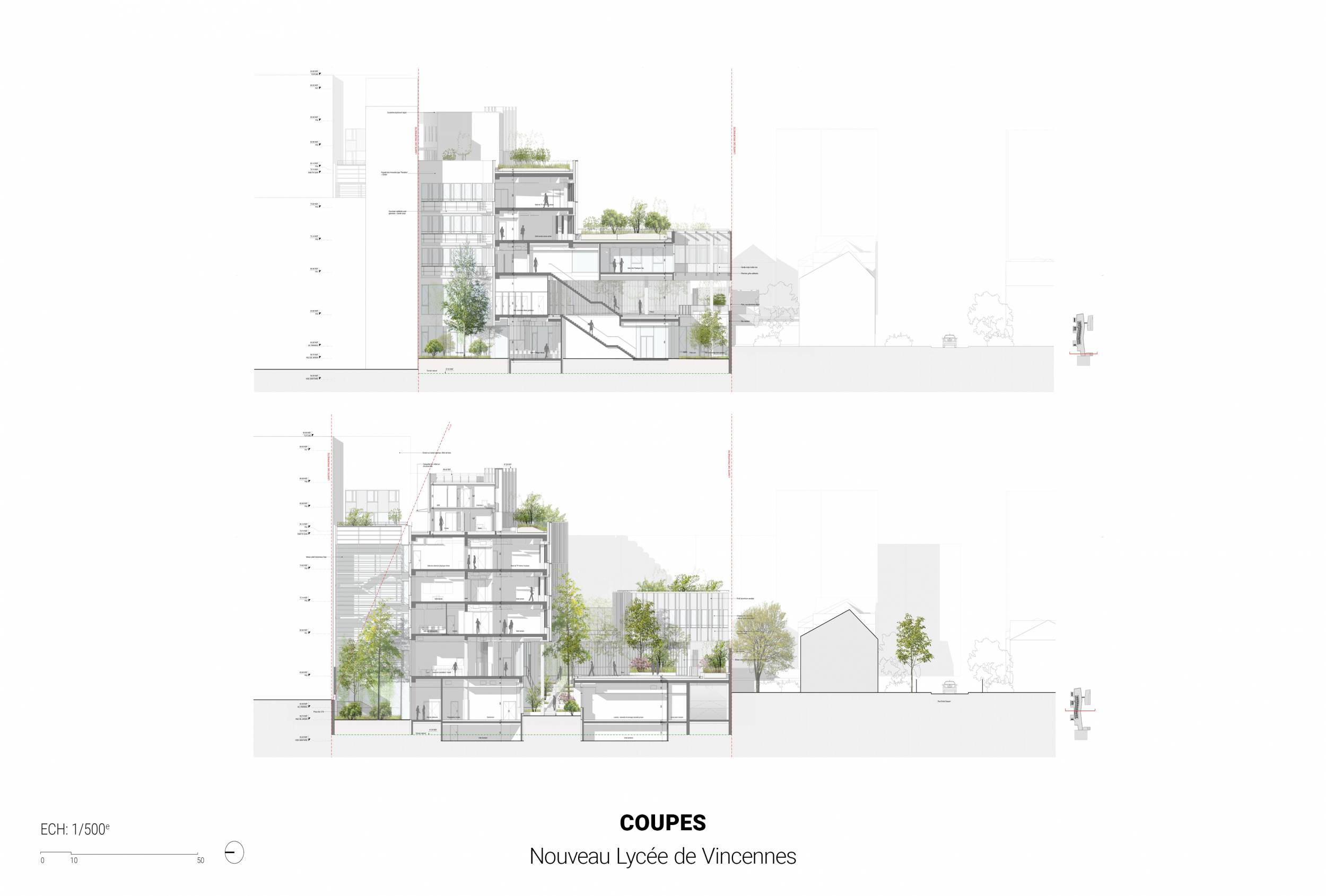 Vincennes国际高中丨Ateliers 2,3,4,（建筑+景观）等多团队-41