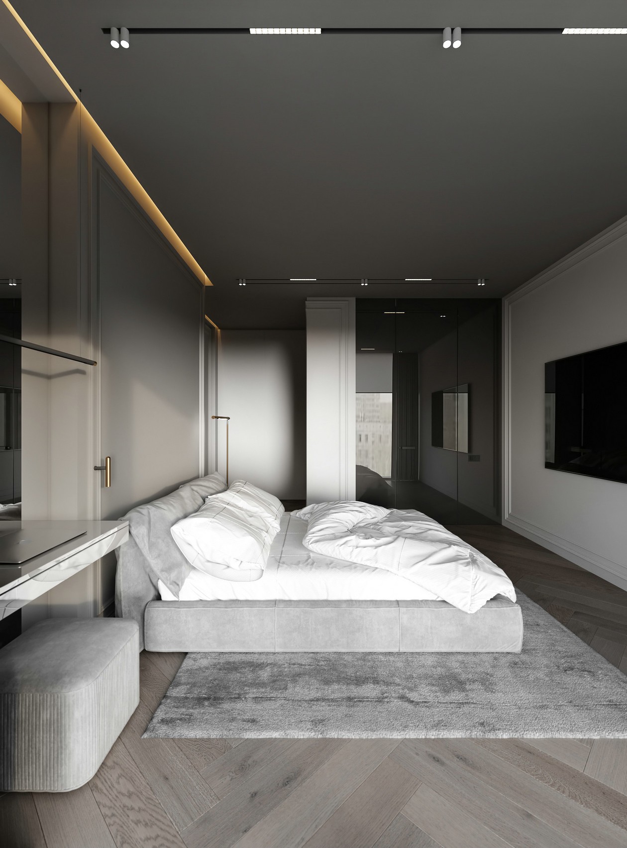 乌克兰高级灰色系公寓设计 超有范儿！-12