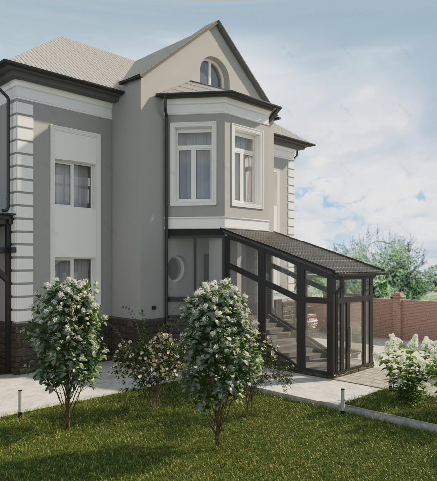 带附属建筑的乡村住宅外立面设计-13