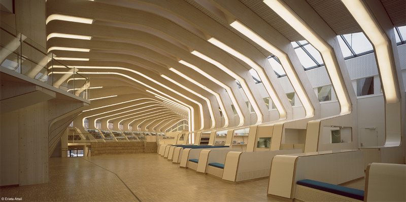 挪威 Vennesla 图书馆 | 生物肋骨结构创造宽敞舒适空间-11