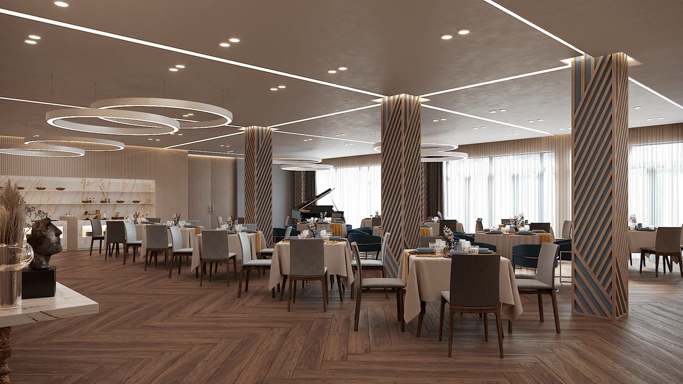 "Taezhnyi"酒店的主餐厅 | 极简奢华的餐饮体验-1