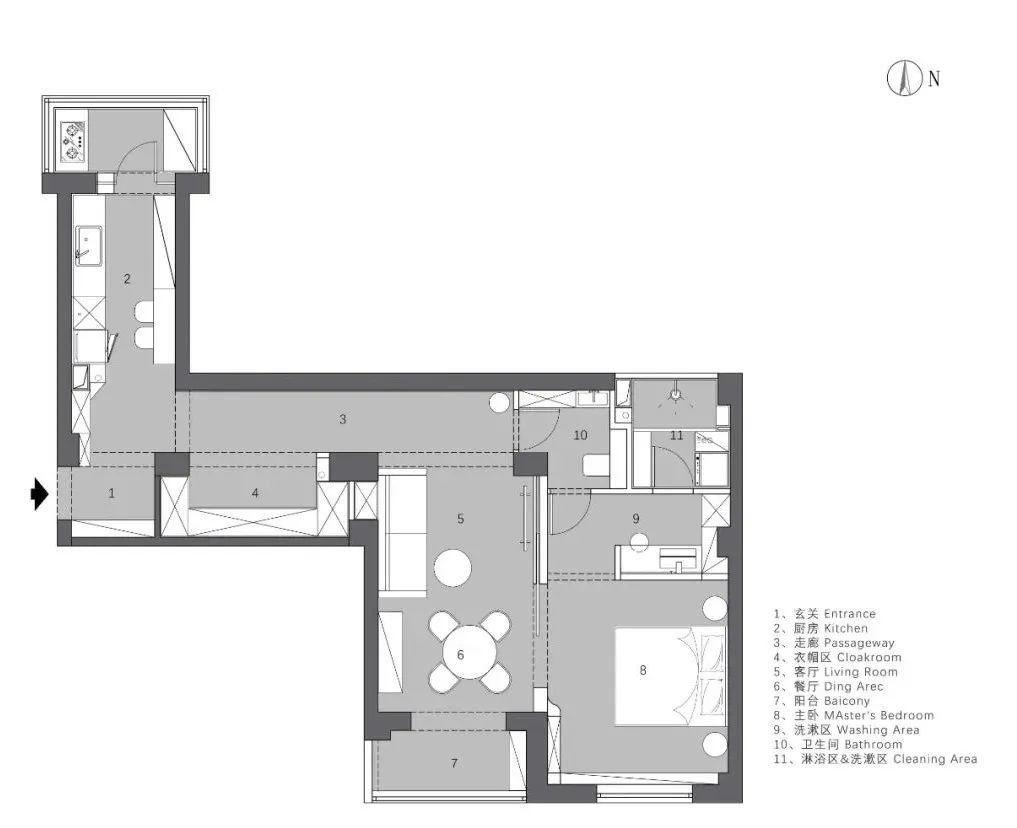 70㎡小黑屋变身法式“奶色治愈系”丨中国北京丨云深空间设计事务所-11