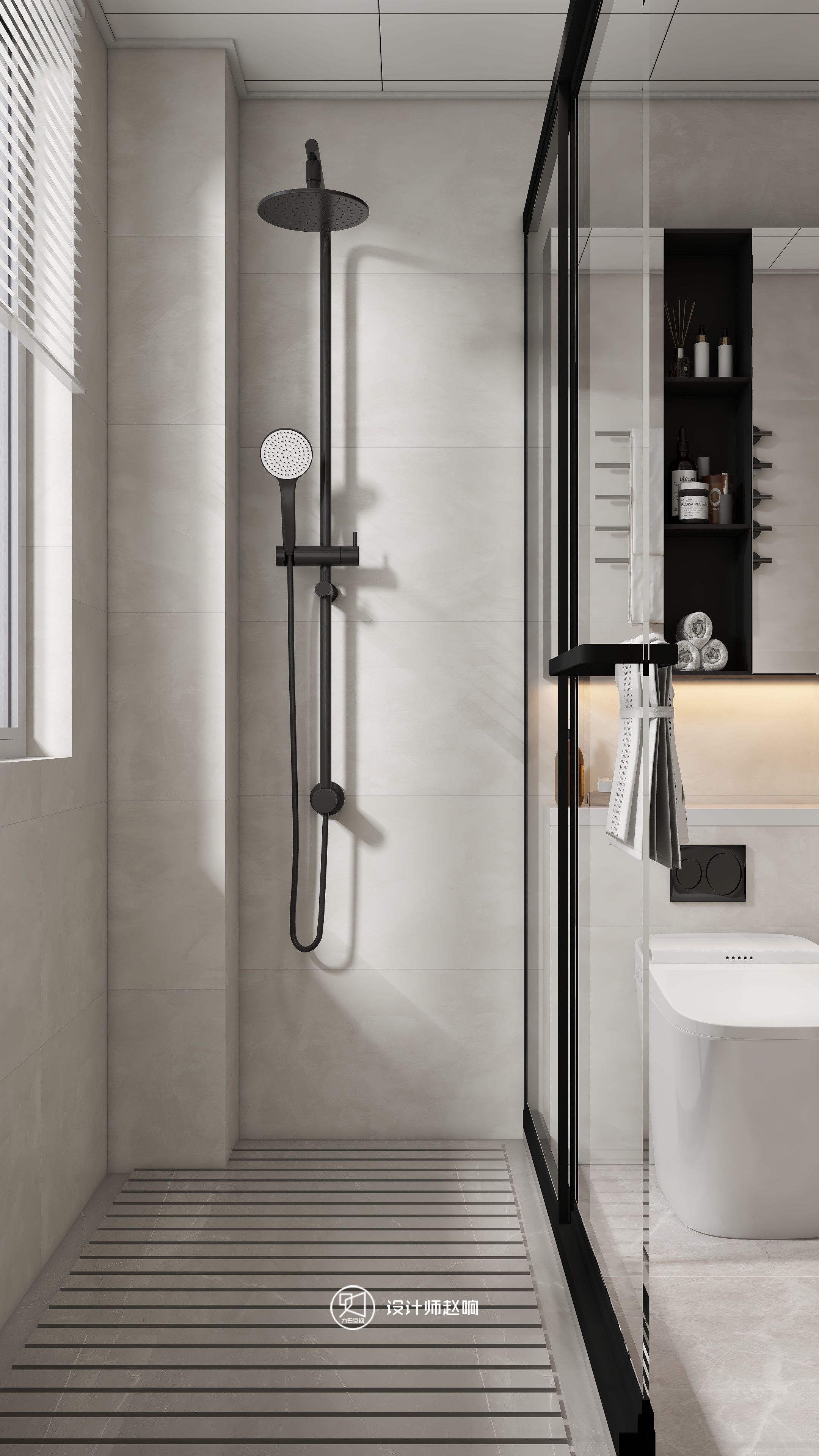 135㎡黑白灰风格住宅设计-45