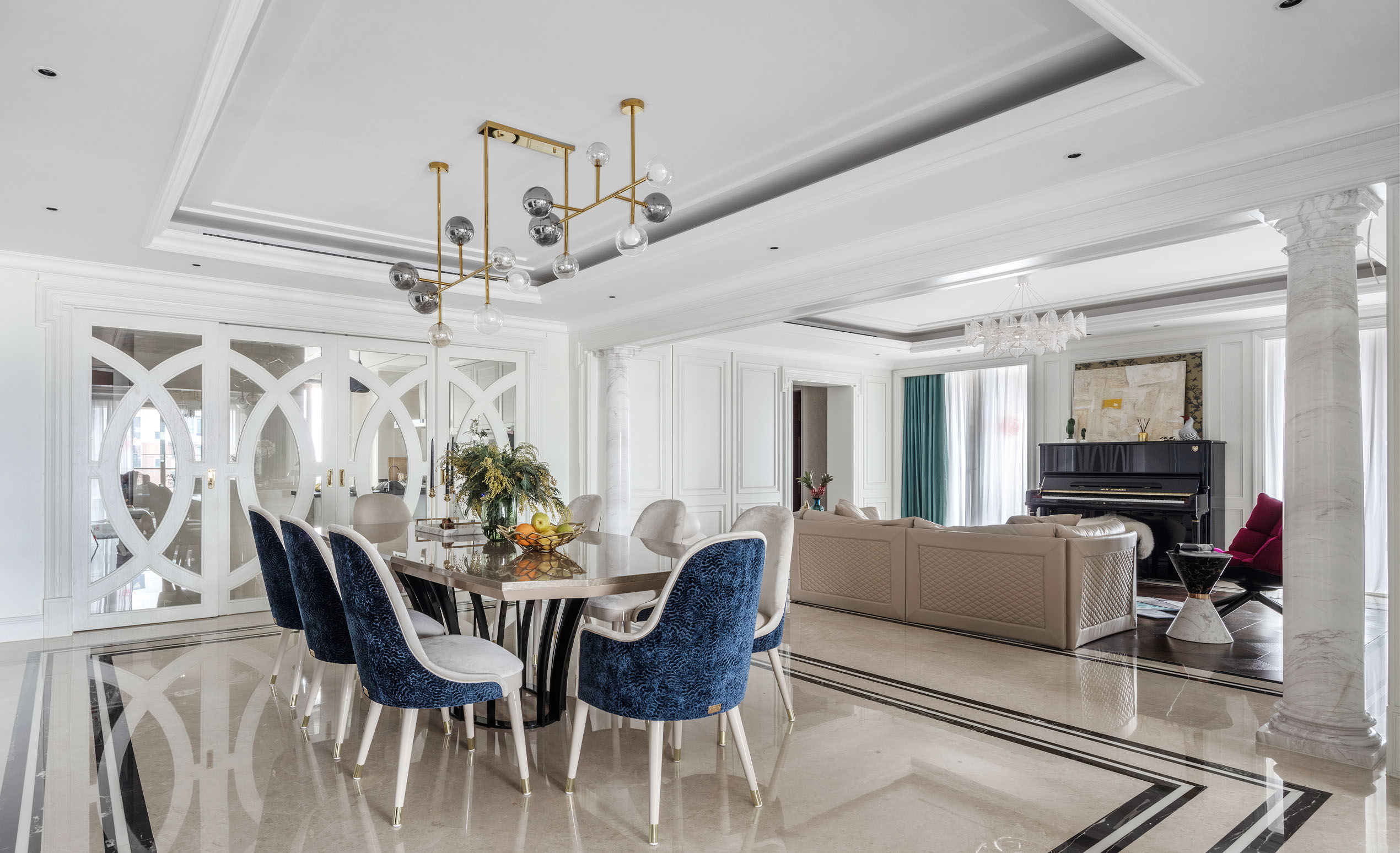 上海黄埔滩名苑 320 平米轻奢空间设计-10