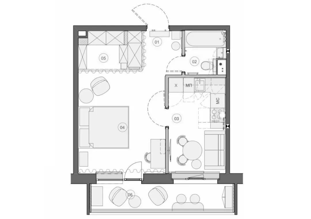 42㎡水泥灰小宅丨KubKvadrat-15