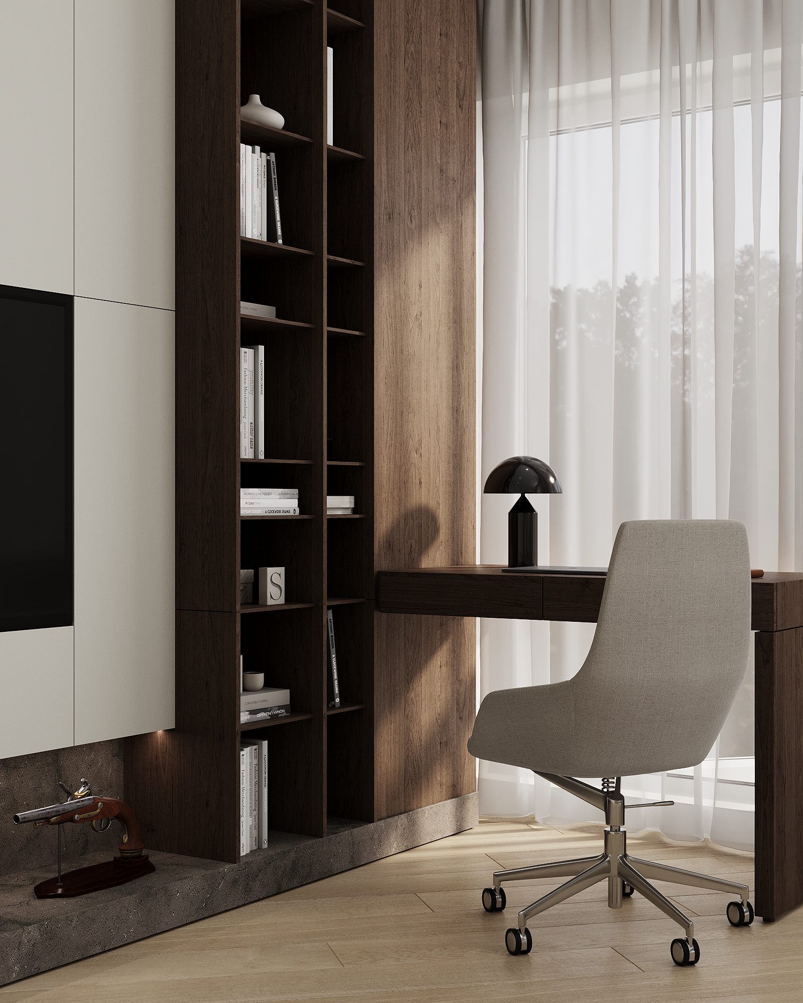 Modern apartment with a terracotta accent-27