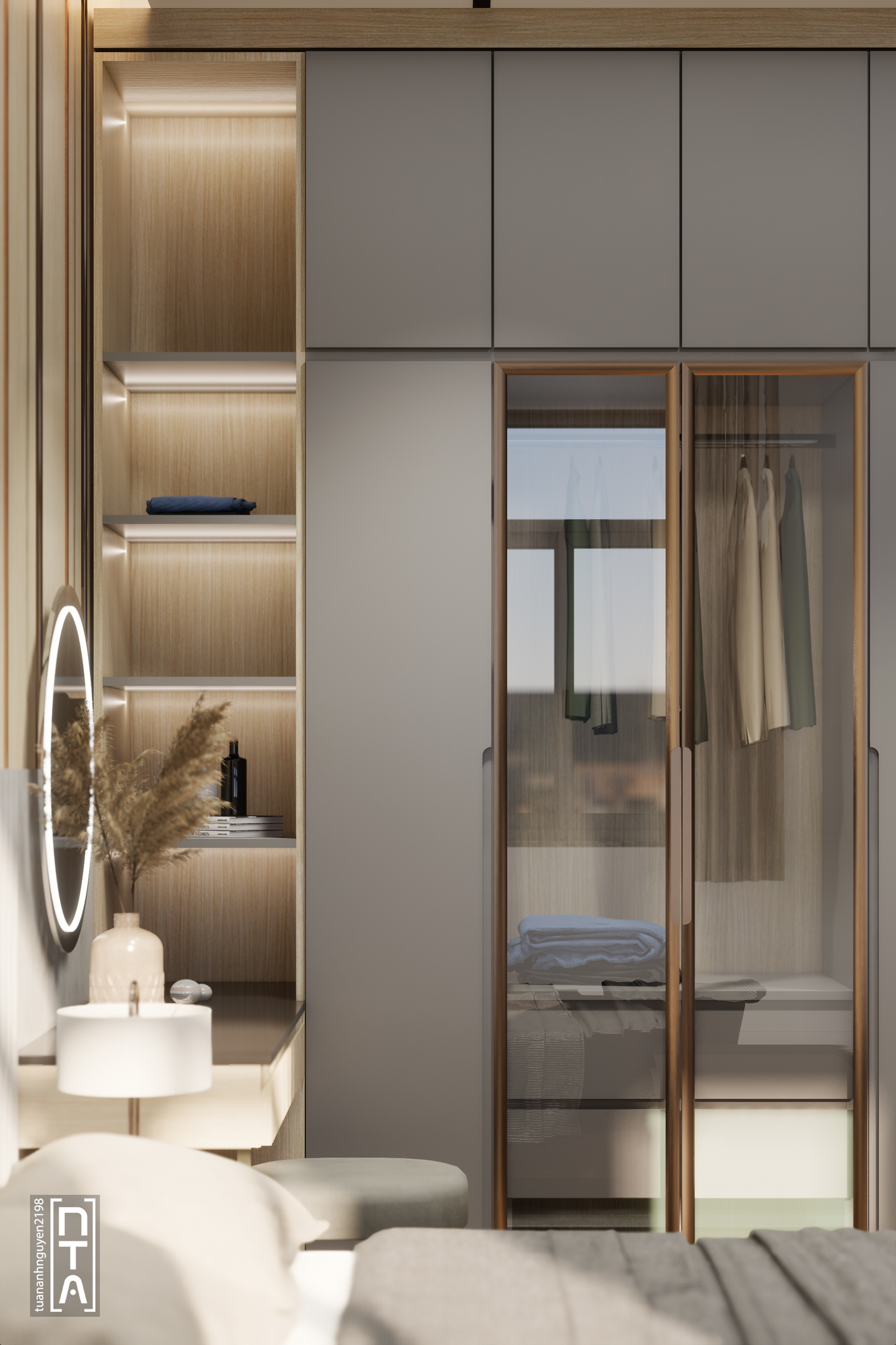 联排别墅卧室内部丨越南胡志明市丨Tuan Anh（Saigon Design）-9