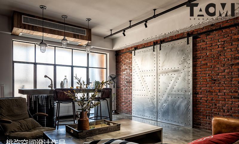 桃弥设计 | 工业风平层住宅,灵活布局与复古元素完美融合-28