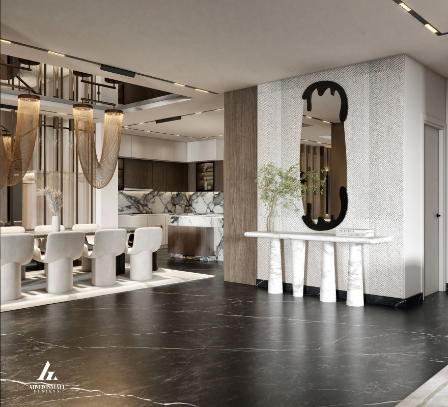 奢华现代接待区设计丨@ahmedismail_designs-17
