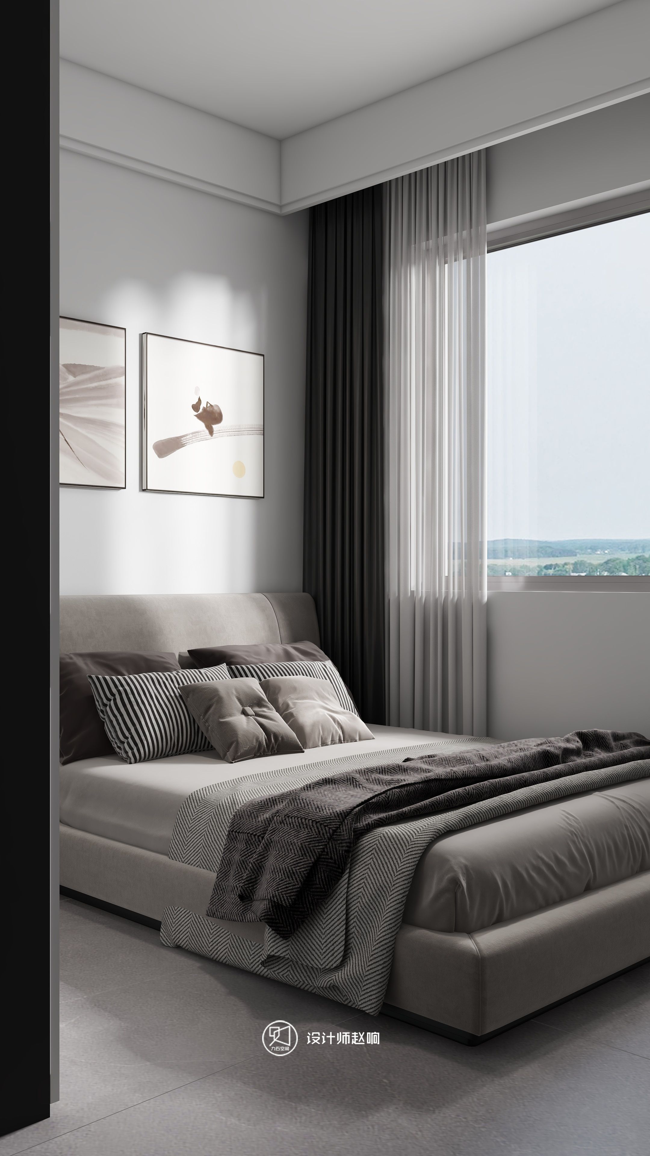 135㎡黑白灰风格住宅设计-31