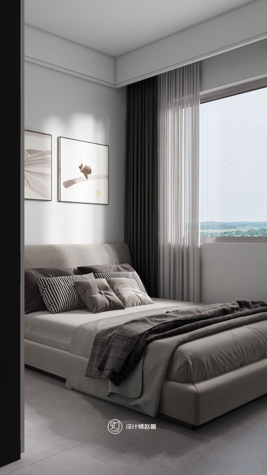 135㎡黑白灰风格住宅设计-31