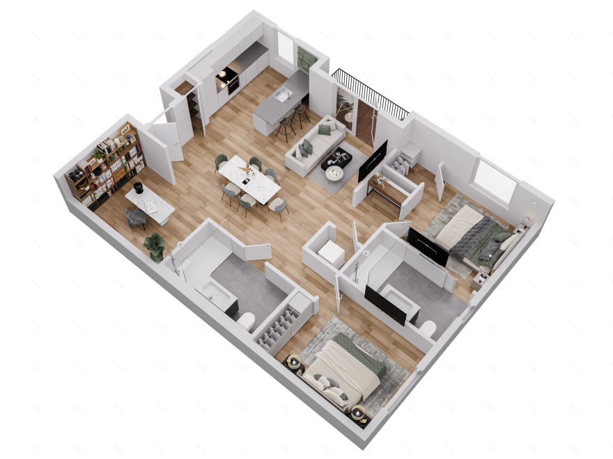 Steep and Bird's eye views with measurements-27