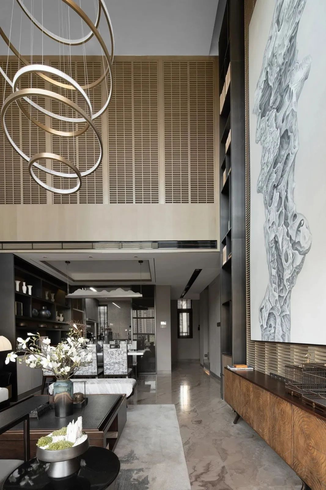 银川万科翡翠公园上叠别墅样板间——现代中式风格演绎-3