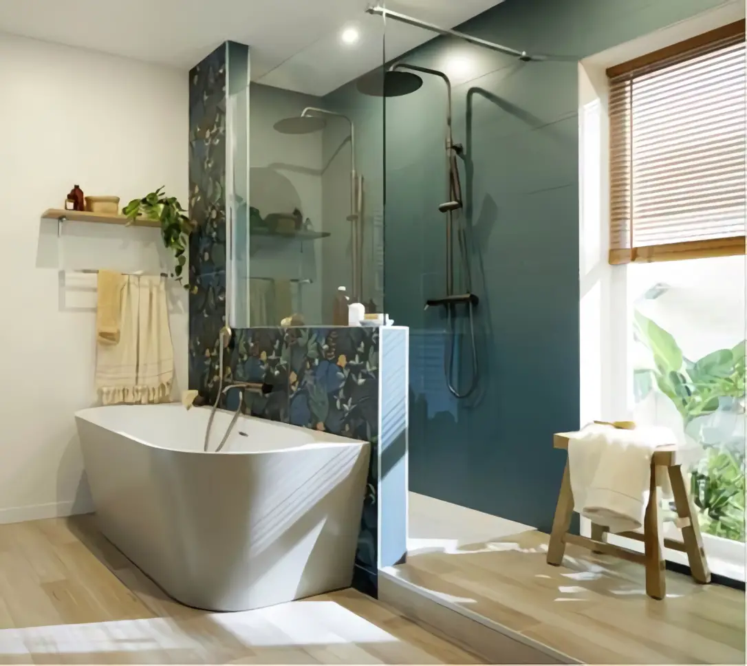 自然绿意,开放式浴室的完美设计-6