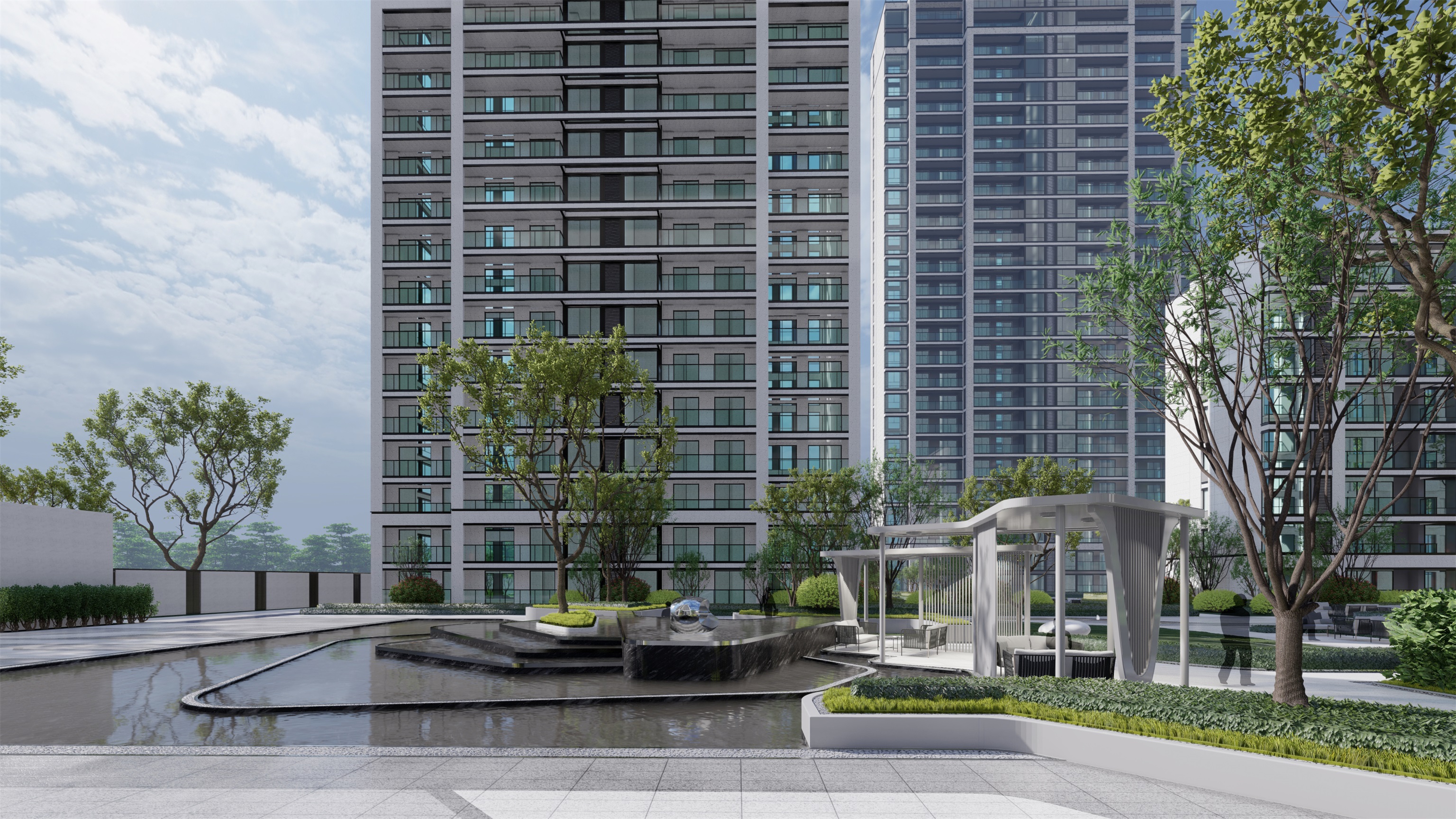 黄冈某住宅区景观设计-2