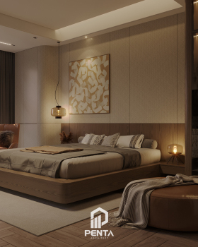 室内设计:主卧室丨越南河内丨Kiến trúc PENTA  TOAN VU DESIGN