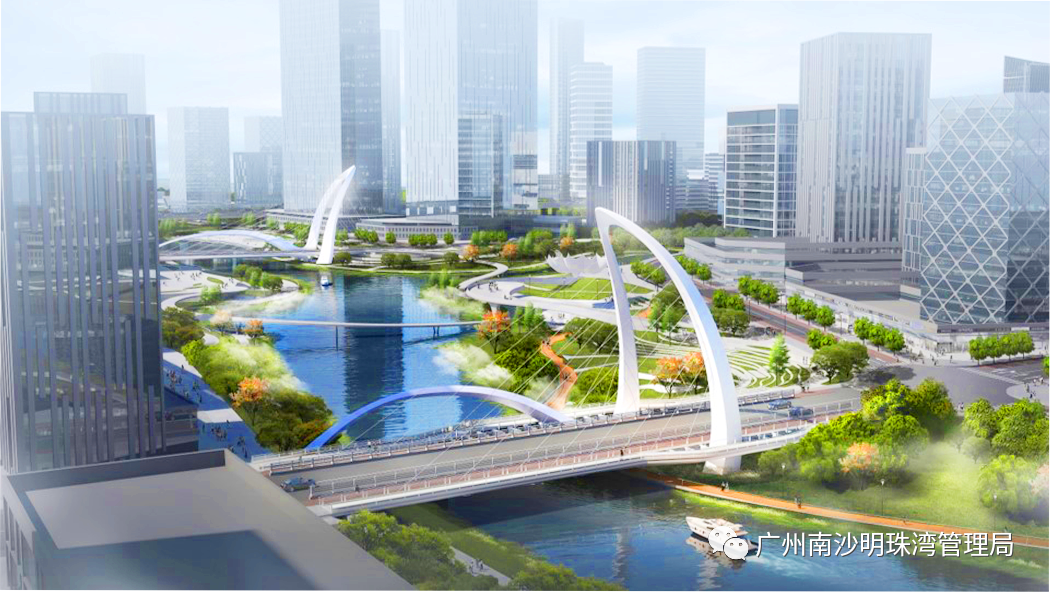 横沥岛尖中轴涌4号桥合龙，打造“一桥一景”特色景观-36