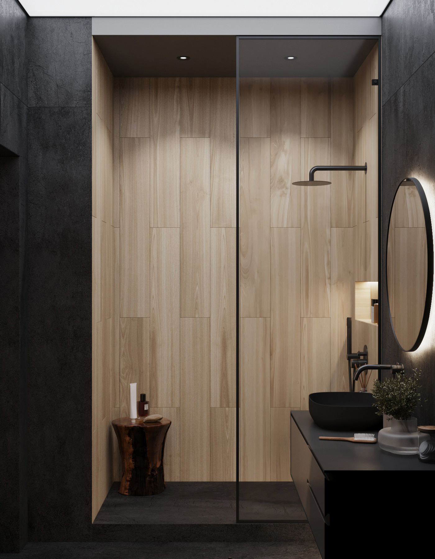 原木与灰色 打造舒适温暖的居住空间-29