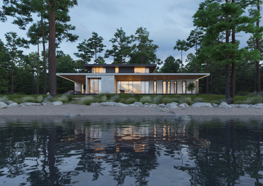 河畔家庭别墅,室内外空间交融-8