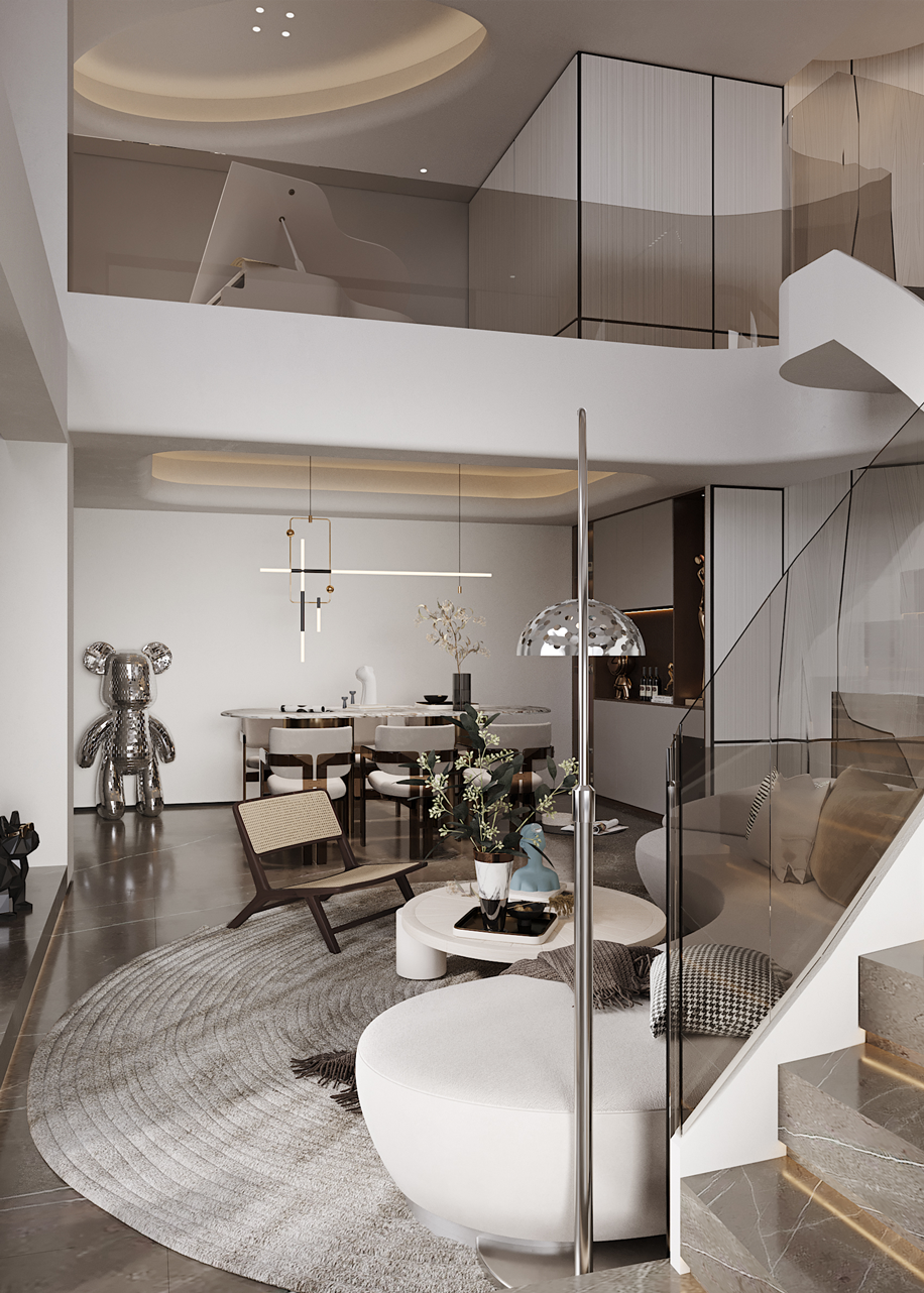 福州万科金域华府现代简约复式楼设计丨中国福州丨林健,康伟军,章丽青,何靓妮-8