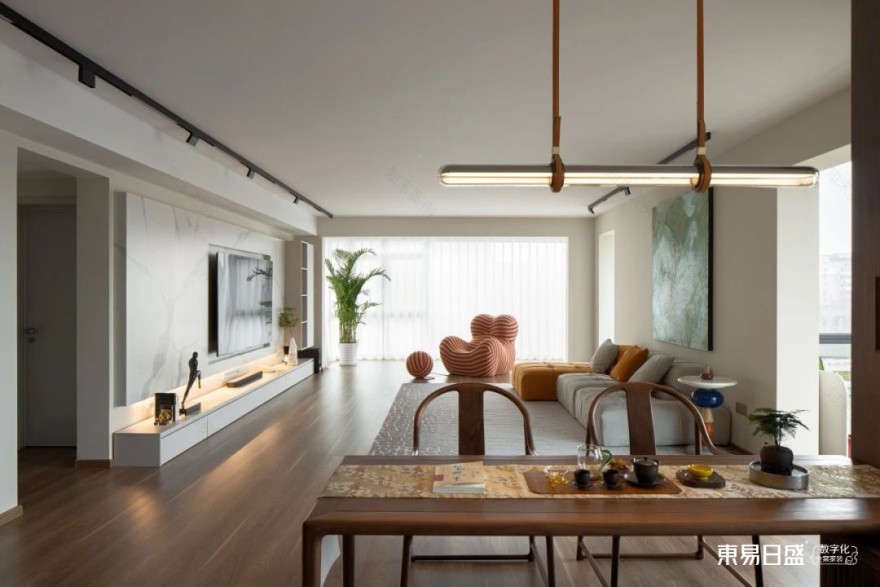 280平现代风复式装修,新中式元素巧妙融合,档次瞬间翻倍-23