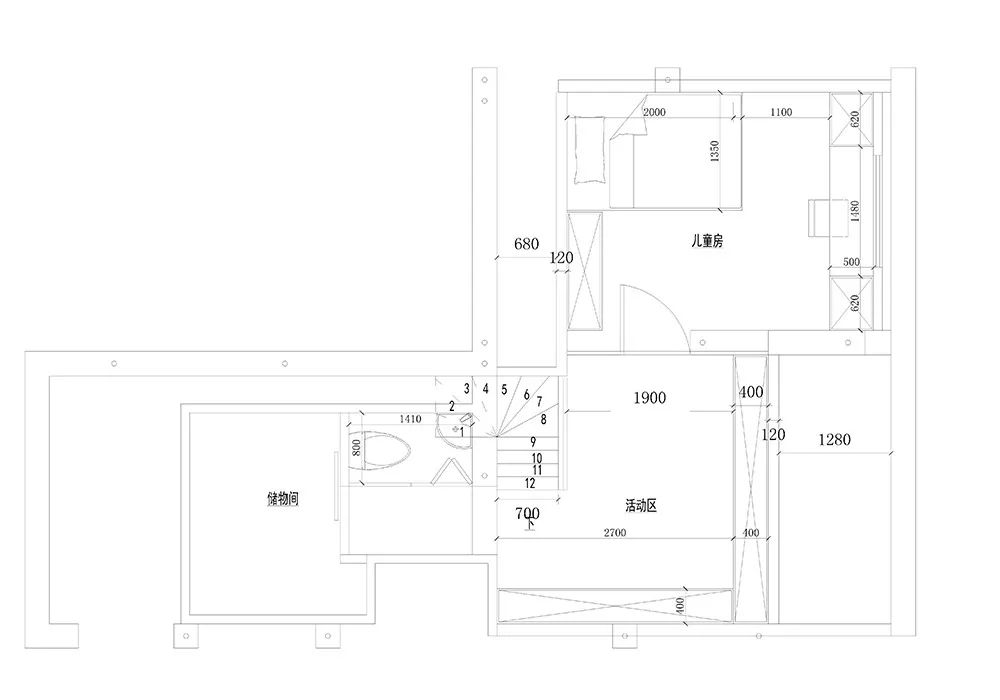 48㎡带阁楼老房改造，一室巧改三室，这设计服了！-4