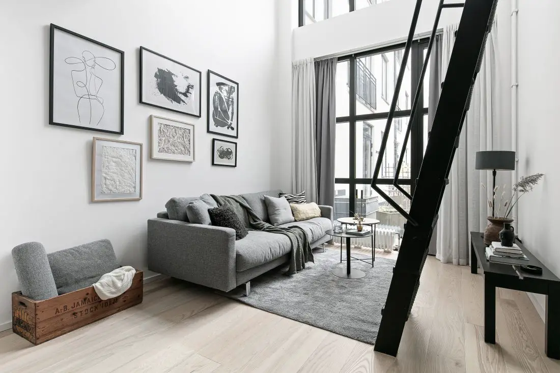 42 平米瑞典小公寓，6.6 米层高打造豪华酒店风-3