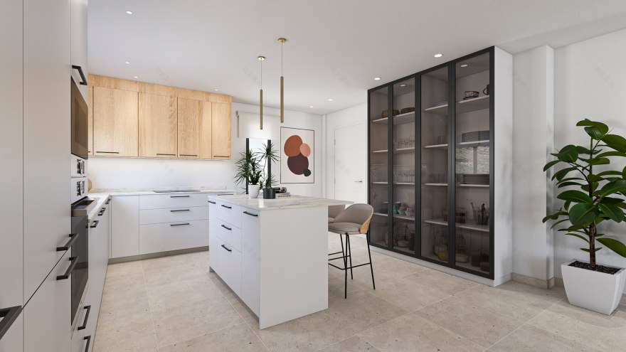 阿尔考辛独栋带泳池住宅3D可视化项目丨西班牙马拉加-21