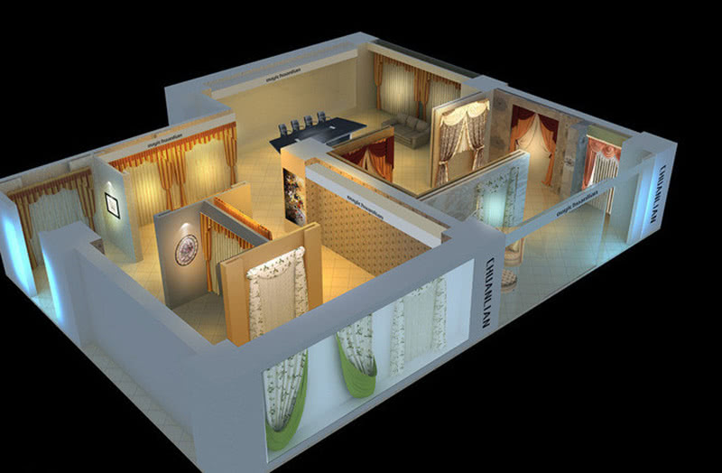 壁纸店.窗帘店设计案例效果图2-0