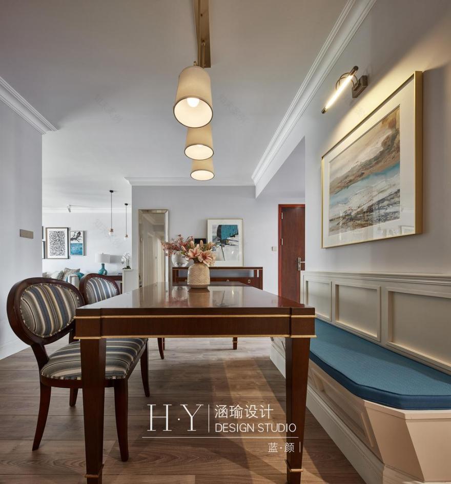 涵瑜设计丨平层书香独韵,盛世蓝颜-19