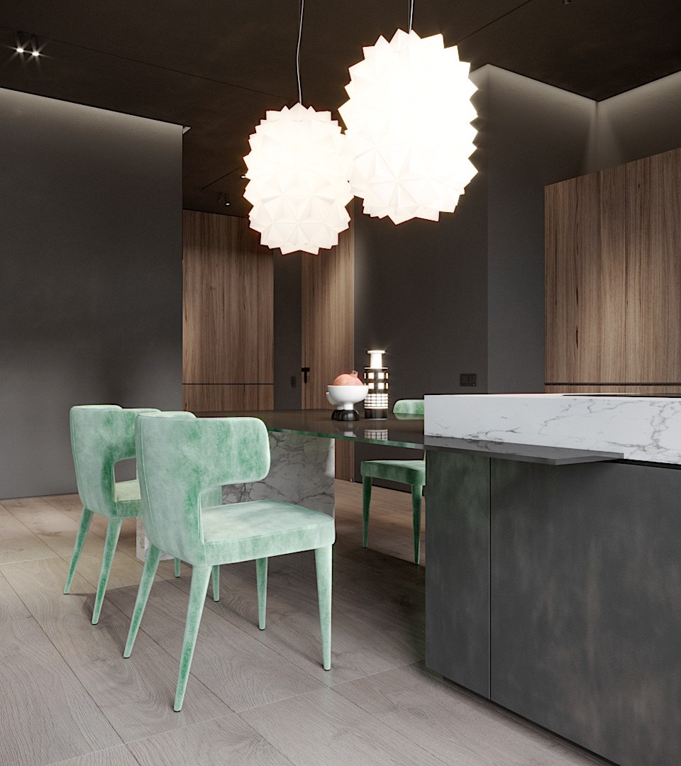 高级灰与绿色 精致时尚，打造舒适自然的私享空间-10