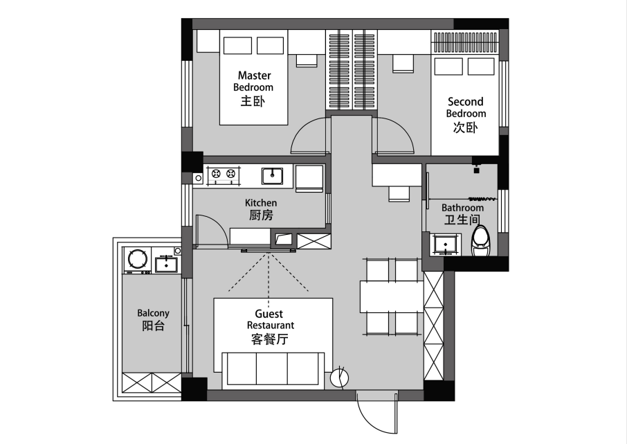 64㎡老房逆袭 | 定制橱柜、移门改窗，收纳击败 90% 小户型-27