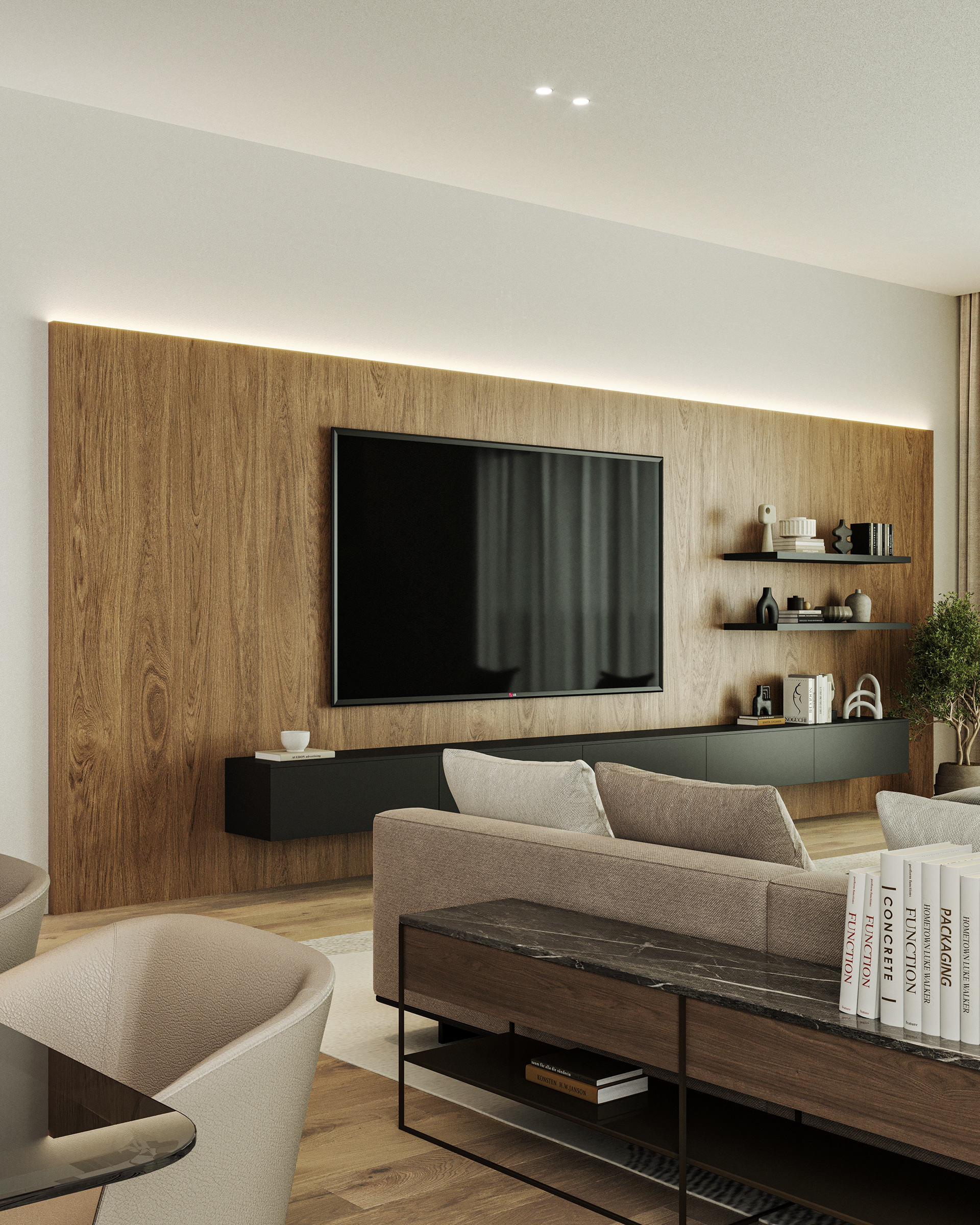 现代别墅一层设计-3