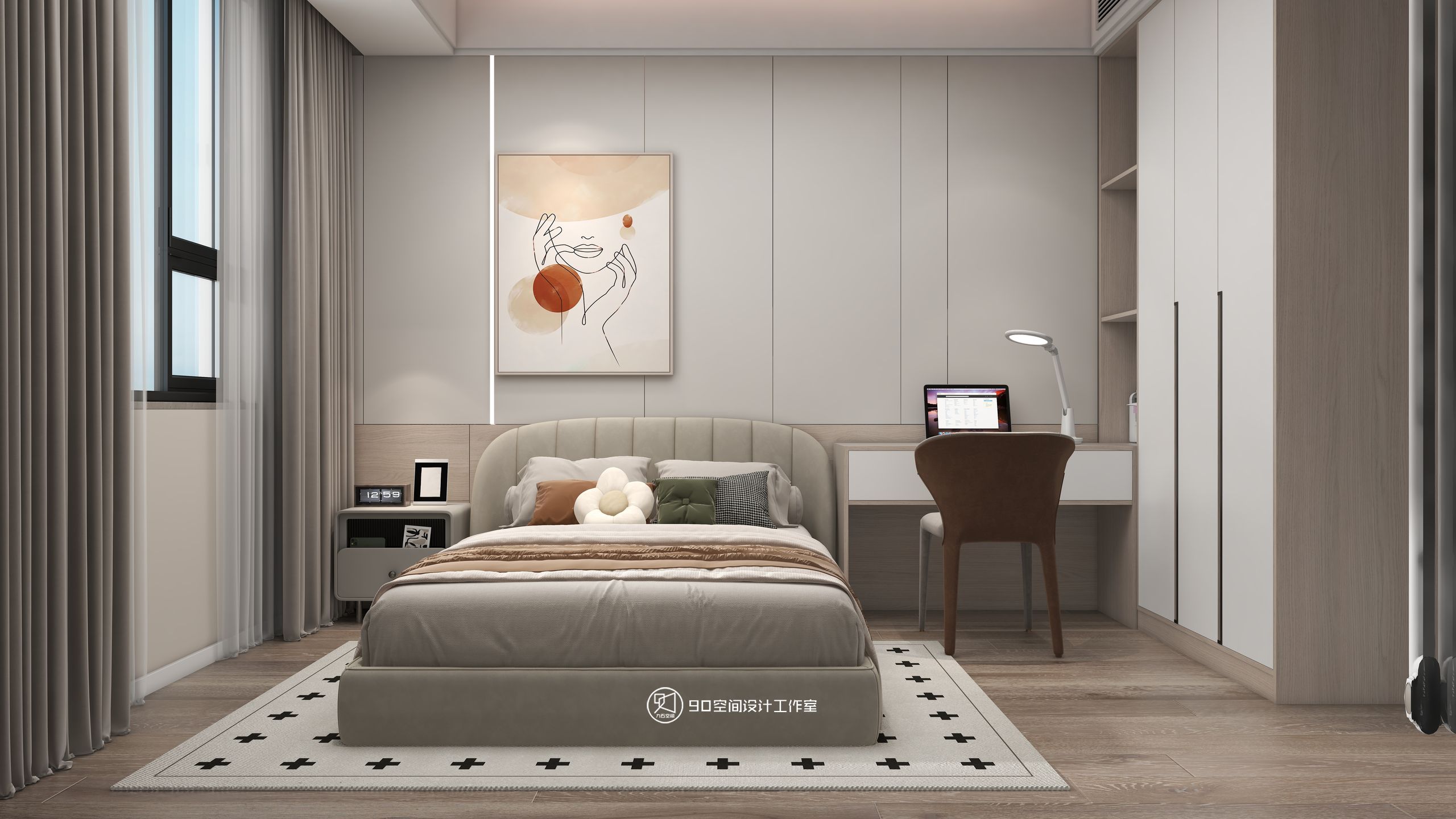 星月糖现代奶油风格丨90 空间设计-35