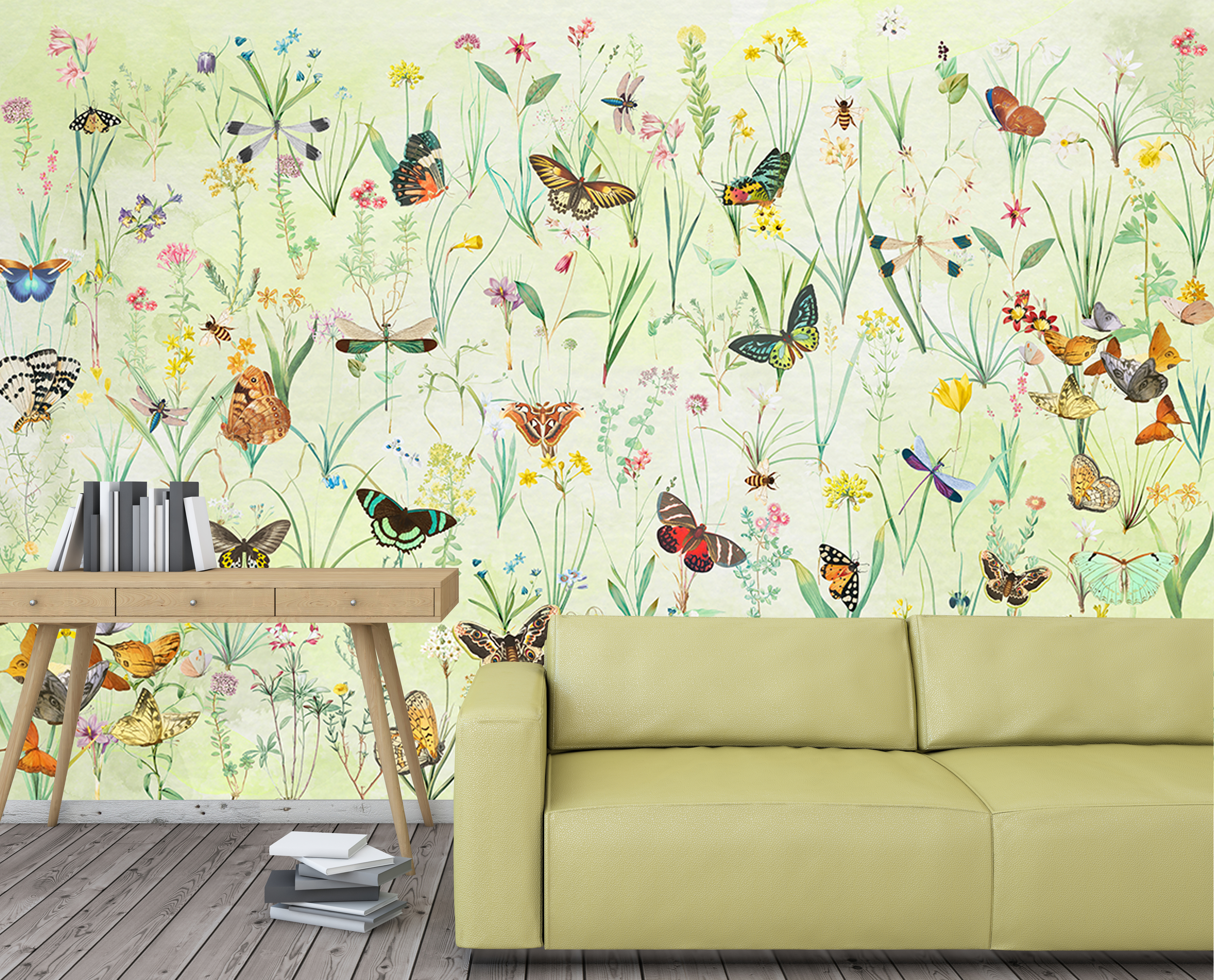 Wallpaper "Herbals and butterflies"-2