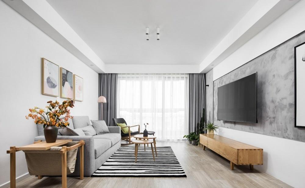 简约原木灰调，开放式厨房与绿植打造宜居空间-6