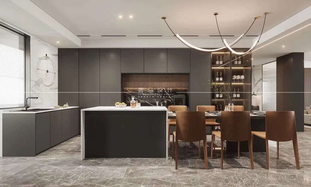 龙湖景粼天序现代简约大平层设计丨青马别墅设计-26