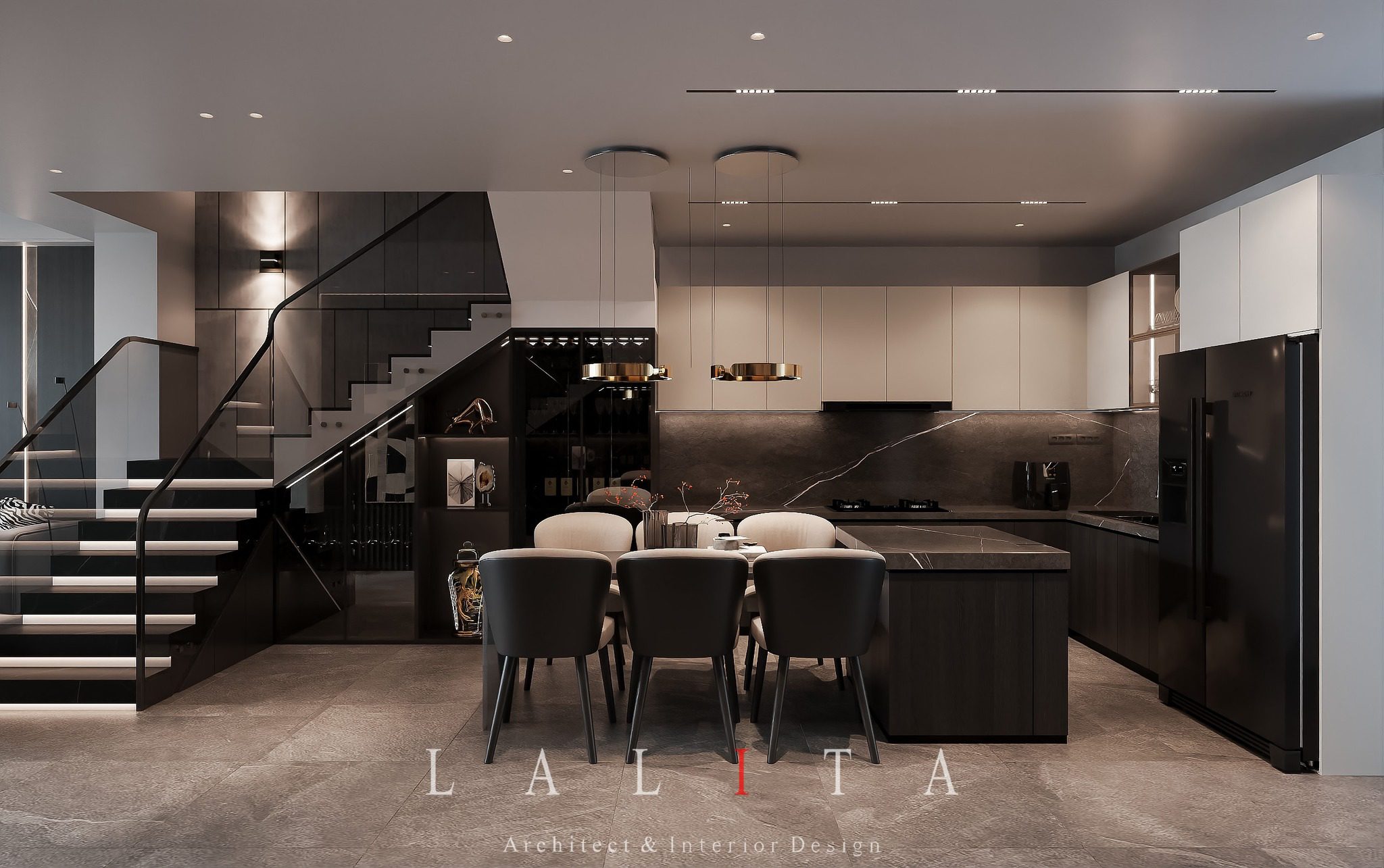 14914. Free Sketchup Living Room- Kitchen Interior-5