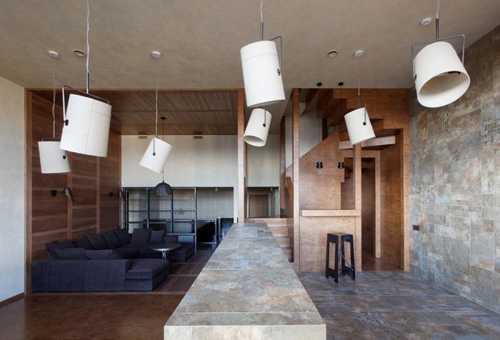 俄罗斯 18 层顶层公寓,多层次空间与自然金属元素的创新结合-34