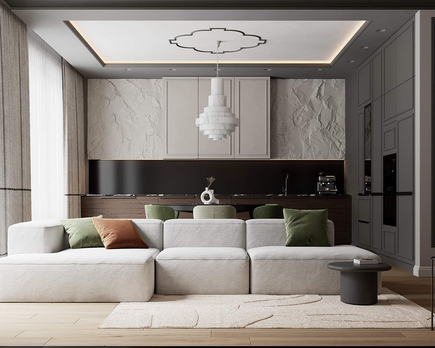 浅灰色与绿色打造舒适凉爽夏日-3