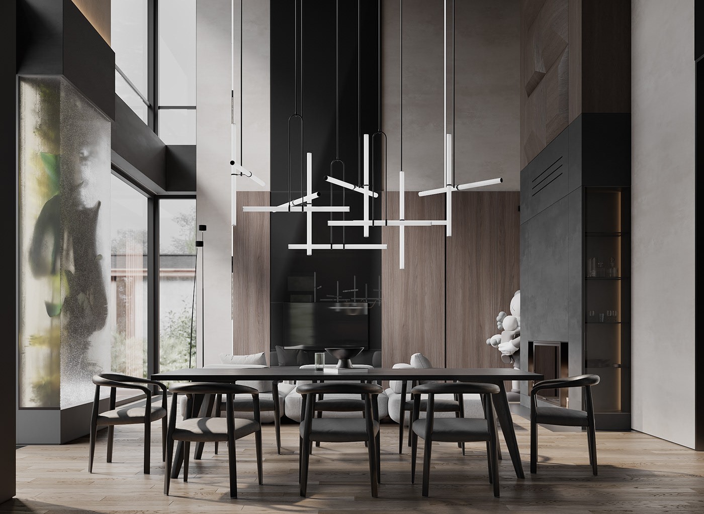 高级黑色系住宅设计 这也太有设计感了吧！-4