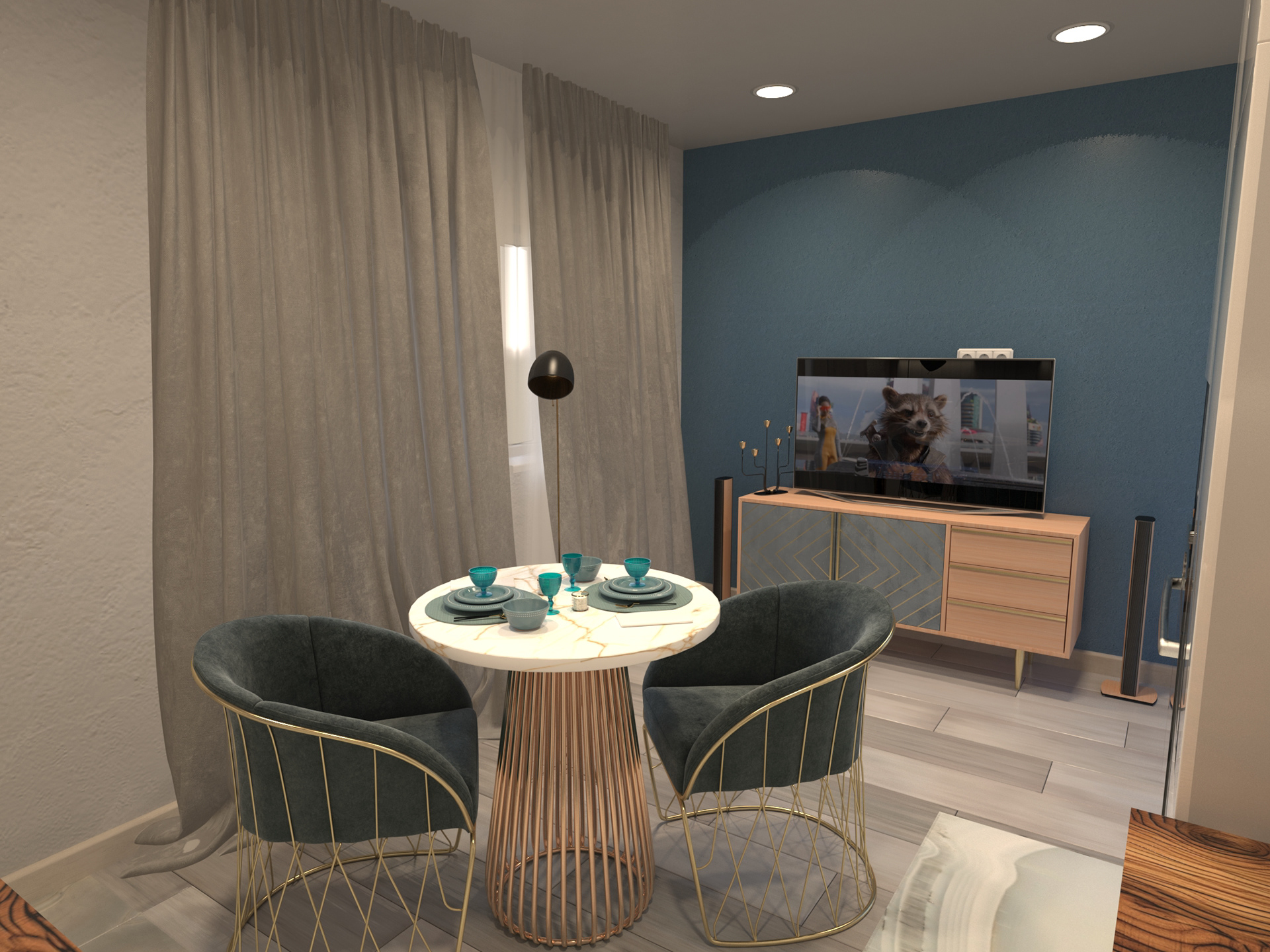 现代斯堪的纳维亚风格一居室公寓设计-26