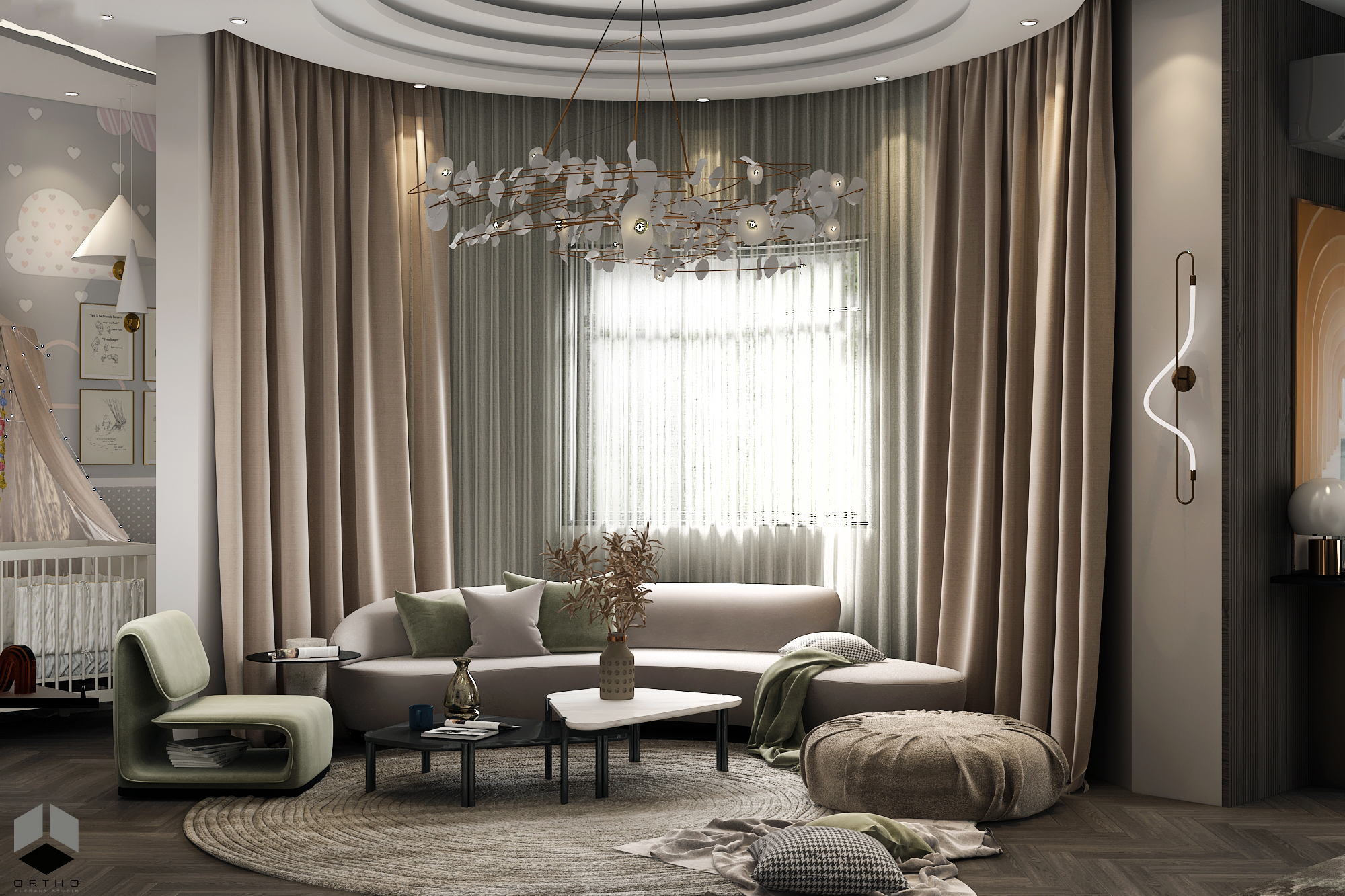 LUXURIOS MASTER BED ROOM & BABY AREA-12